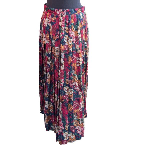Vtg Dark Romantic Floral Fairy Grunge Blouse Maxi Skirt Coord Set Womens Size 10 - Picture 4 of 7
